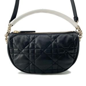 Christian Dior Vibe Hobo Cannage Leather Shoulder Bag Black